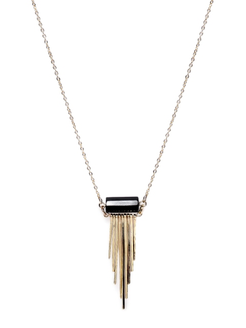 

CRZ Gold-Toned & Black Alloy Gold-Plated Handcrafted Necklace
