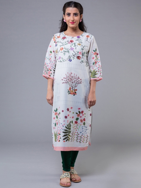 

KLM Fashion Mall Women Blue Floral Printed Georgette Kurta