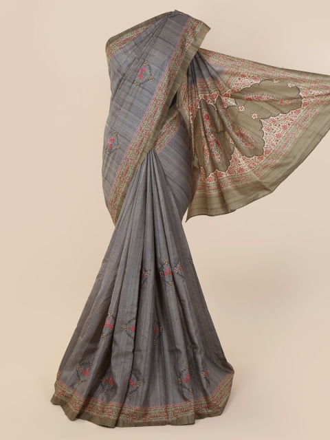 

Pothys Grey Embroidered Saree