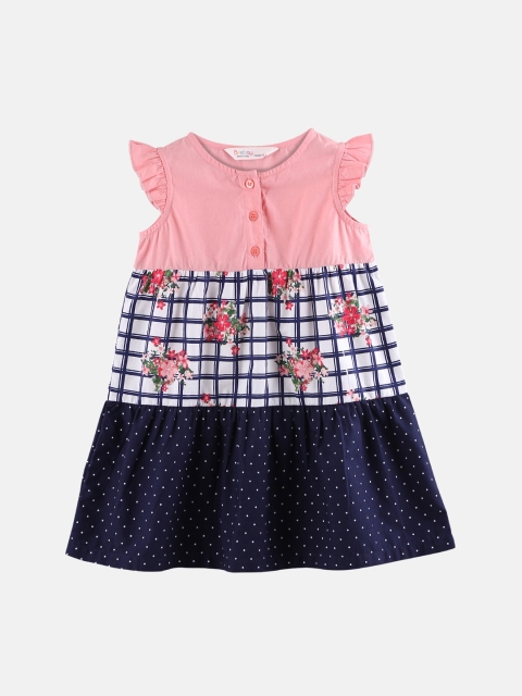 

Beebay Girls Multicoloured Checked Fit and Flare Dress, Multi