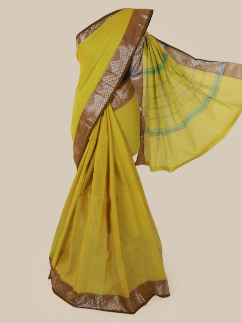 

Pothys Green Solid Pure Cotton Saree