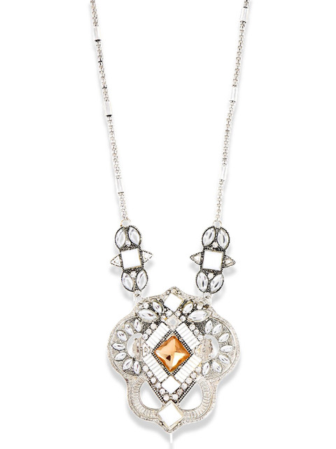 

Foxy Sperks Silver-Toned & Orange Metal Chain