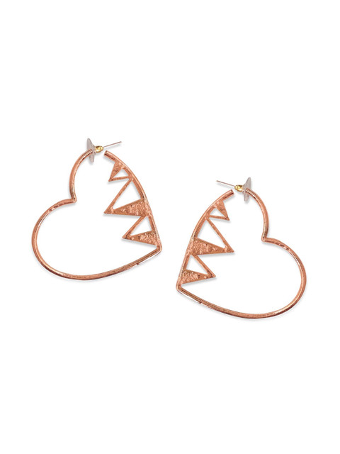 

Foxy Sperks Gold-Toned Heart Shaped Hoop Earrings