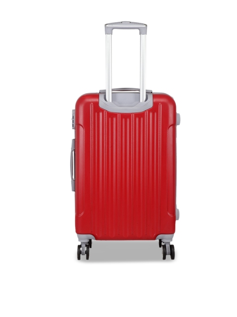 

Teakwood Leathers Red Textured Hard-Sided Cabin Trolley Suitcase