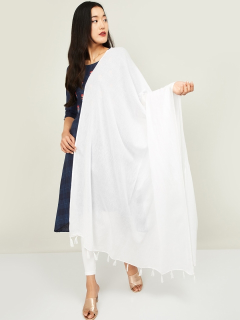

Melange by Lifestyle White Solid Dupatta