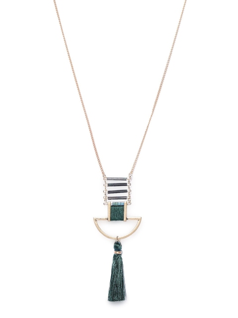 

CRZ Women Gold-Toned & Green Alloy Gold-Plated Handcrafted Necklace