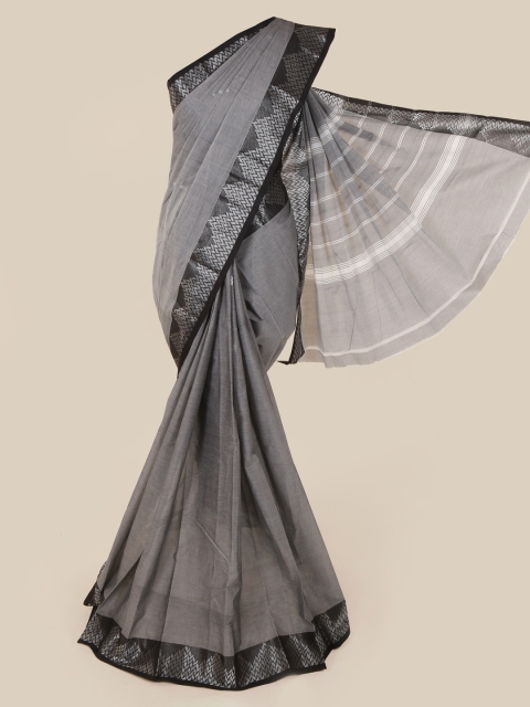 

Pothys Grey Solid Pure Cotton Saree