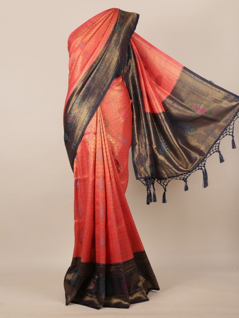 

Pothys Pink Woven Design Jute Silk Saree