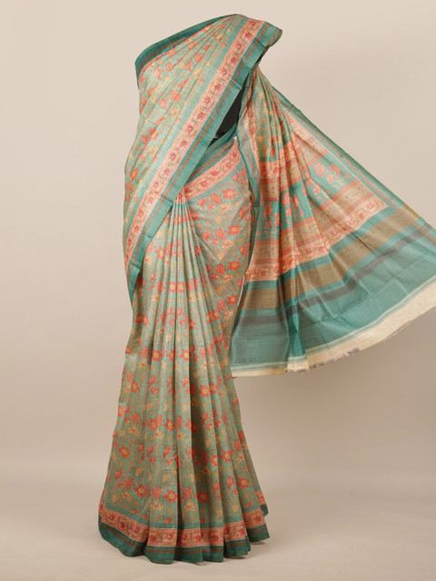 

Pothys Green & Pink Jute Silk Woven Design Saree