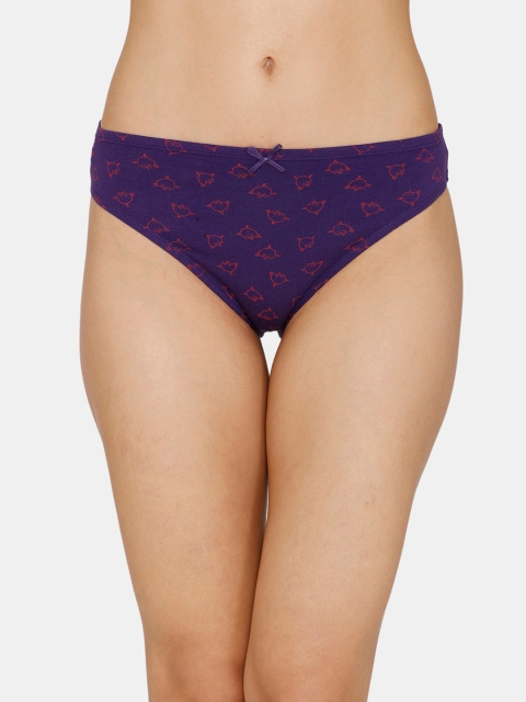 

Zivame Women Purple & Red Printed Thongs ZI2519FASHE