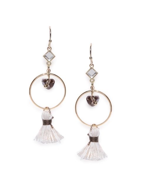 

CRZ Gold-Toned Contemporary Drop Earrings