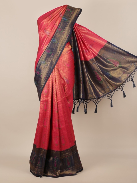 

Pothys Coral Woven Design Jute Silk Saree