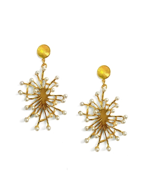 

Foxy Sperks Gold-Toned Contemporary Drop Earrings
