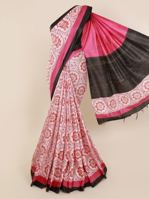 

Pothys Multicoloured Printed Linen Blend Saree, Multi