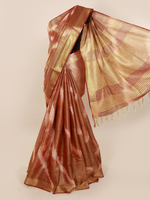 

Pothys Brown Solid Linen Blend Saree
