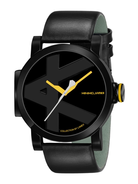 

LAMEX Men Black Leather Analogue Watch MINIMO-M2
