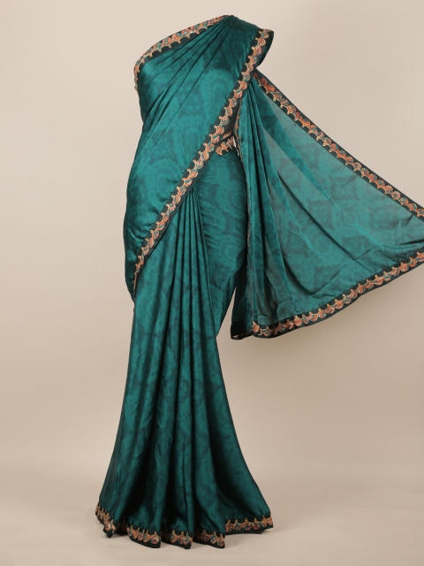 

Pothys Green Woven Design Poly Chiffon Saree