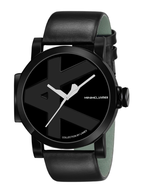 

LAMEX Men Black Leather Analogue Watch MINIMO-M1