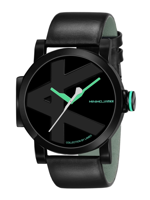 

LAMEX Men Black Leather Analogue Watch MINIMO-M1