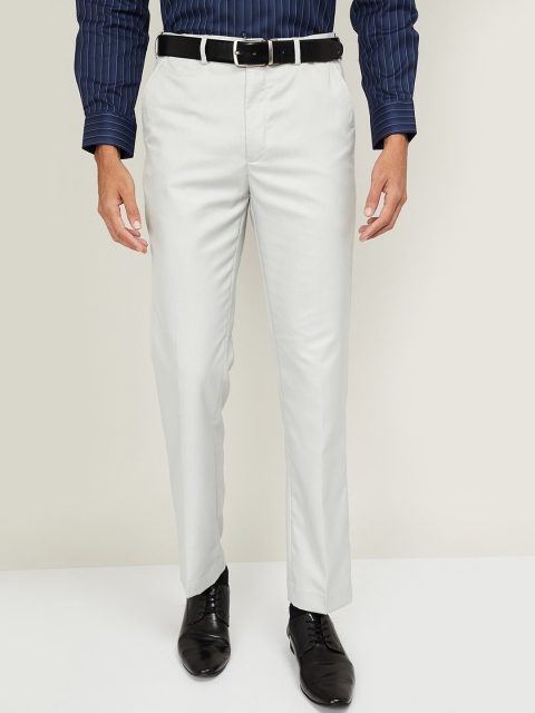 

CODE by Lifestyle Men Grey Regular Fit Solid Formal Trousers