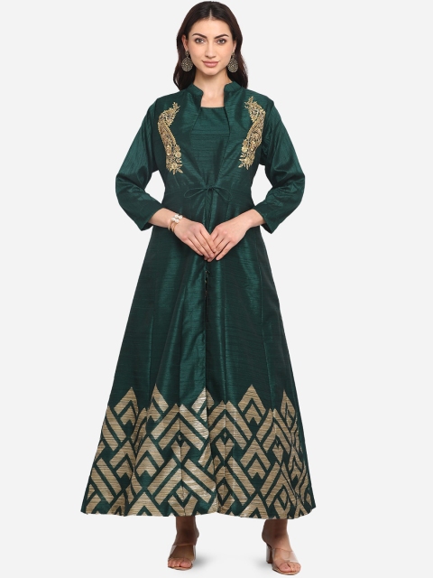 

BOMBAY SELECTIONS Women Green Ethnic Motifs Embroidered kKurta