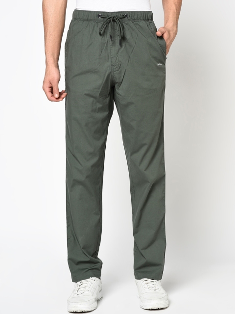 

Octave Men Olive Green Solid Track Pants
