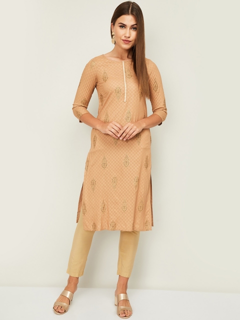 

Melange By Lifestyle Women Beige Ethnic Motifs Printed Kurta
