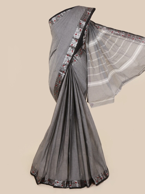 

Pothys Grey Solid Pure Cotton Saree