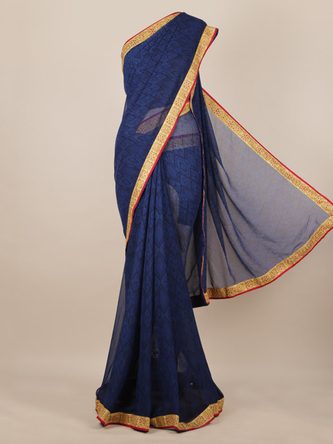 

Pothys Blue Printed Poly Chiffon Saree