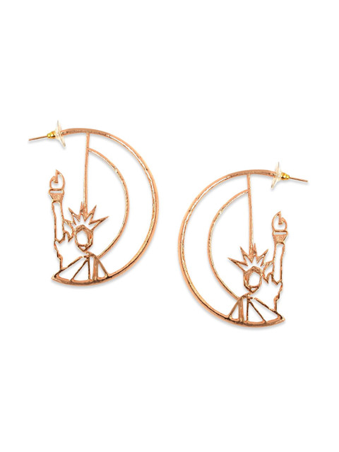

Foxy Sperks Gold-Toned Contemporary Half Hoop Earrings