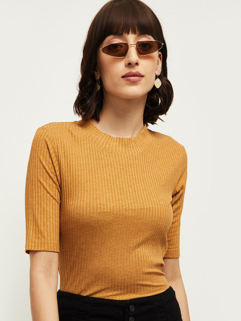 

Max Women Yellow Solid Top