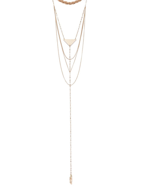 

CRZ Gold-Plated & Brown Alloy Gold-Plated Handcrafted Necklace