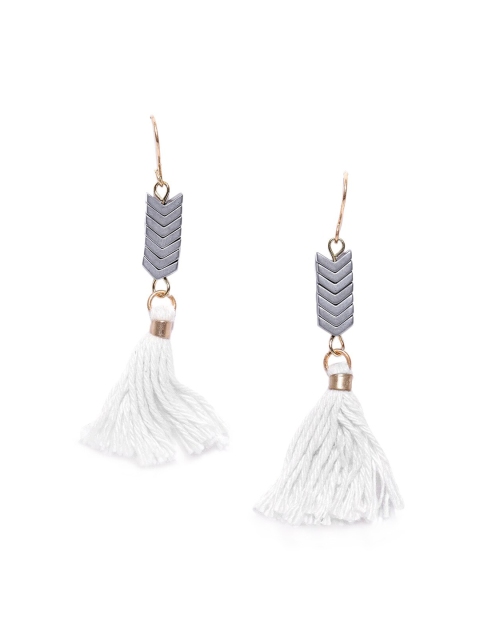 

CRZ Gold-Plated & White Contemporary Drop Earrings