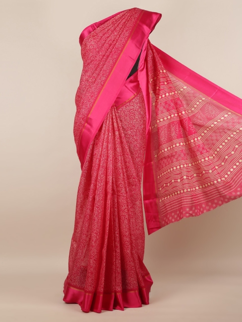 

Pothys Magenta Printed Jute Silk Saree