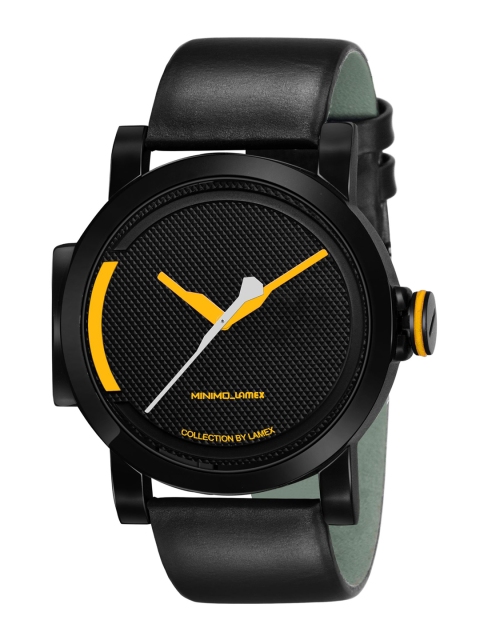 

LAMEX Men Black Leather Analogue Watch MINIMO-M3