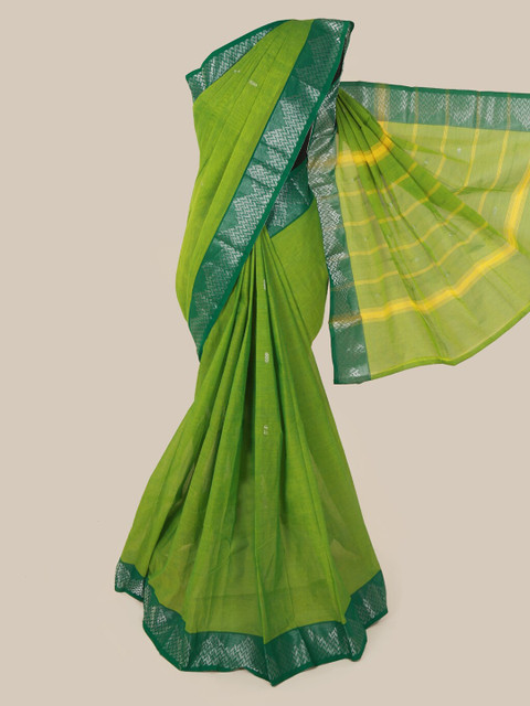 

Pothys Green Solid Pure Cotton Saree