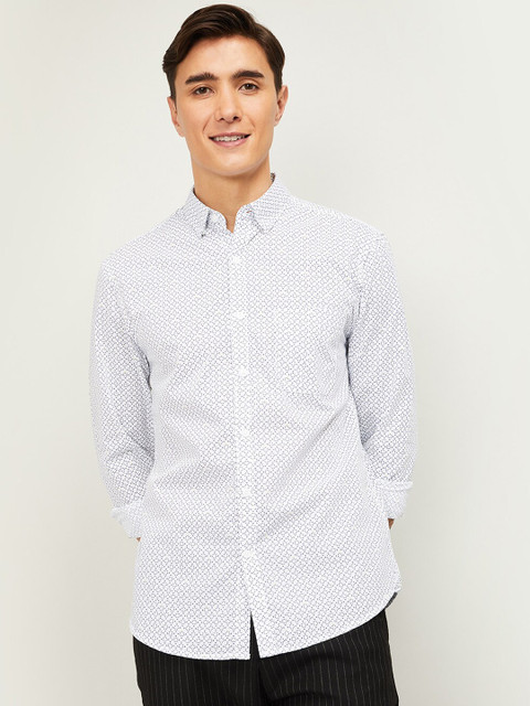 

CODE by Lifestyle Men White Slim Fit Printed Casual Shirt