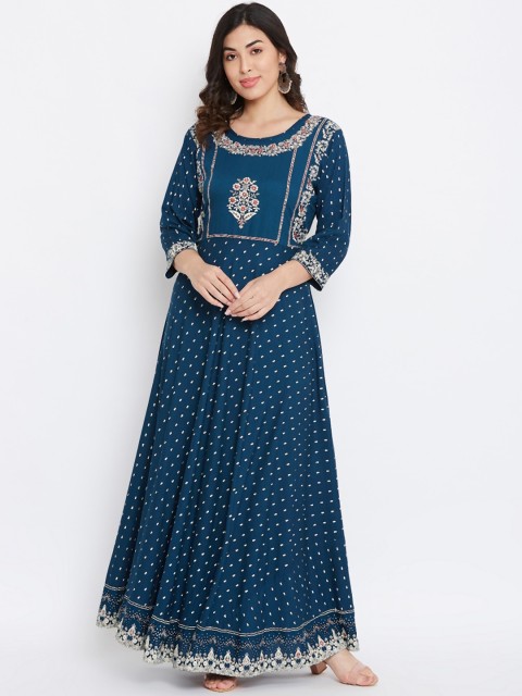 

TULIP 21 Women Teal Printed Maxi Dress