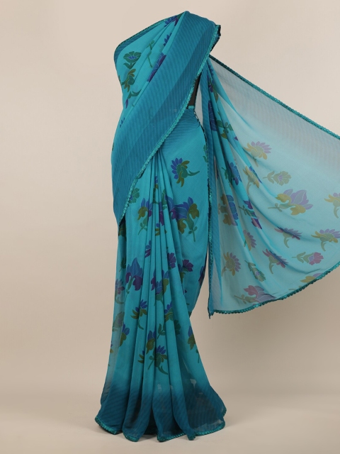

Pothys Blue Printed Poly Chiffon Saree