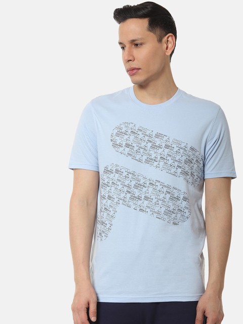 

FILA Men Blue Printed Round Neck T-shirt
