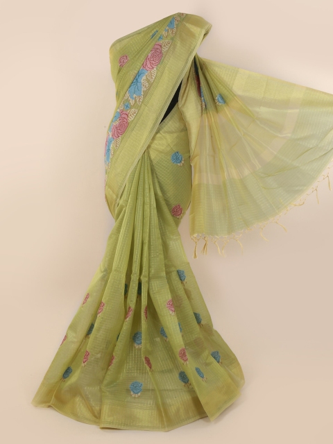 

Pothys Green Woven Design Cotton Blend Saree