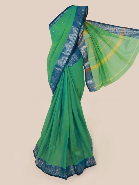 

Pothys Green Solid Pure Cotton Saree