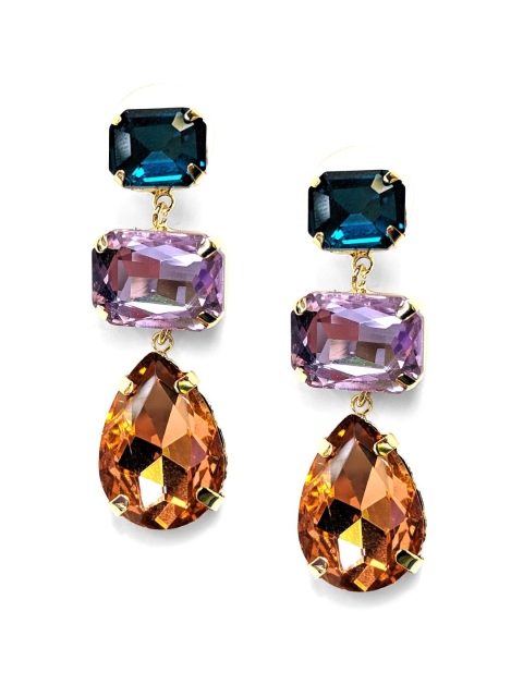 

Foxy Sperks Multicoloured Geometric Drop Earrings, Multi