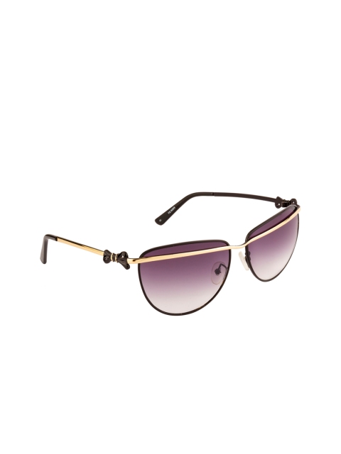

Ted Smith Women Purple Lens & Black Wayfarer Sunglasses with UV Protected Lens