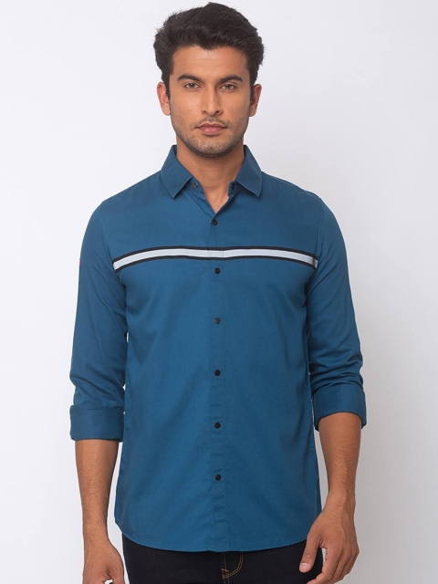

SPYKAR Men Blue Slim Fit Solid Casual Shirt