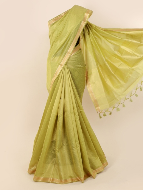 

Pothys Green Solid Tissue Saree