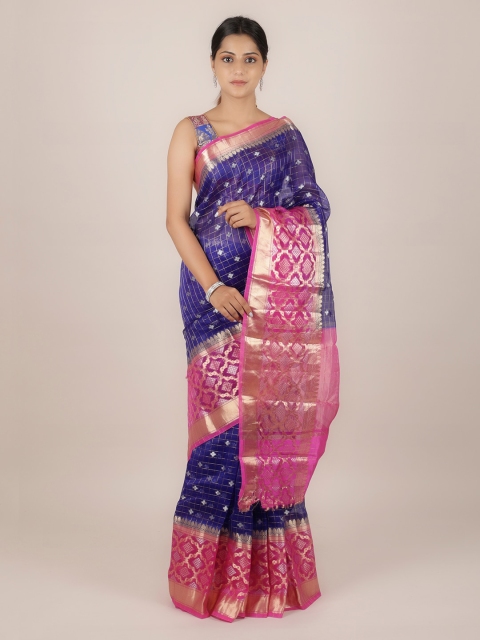 

Pothys Blue Woven Design Pure Silk Saree