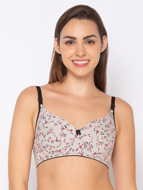 

Candyskin Grey & Pink Printed Non-Wired Everyday Bra CSBSIN03FLOWERPRINT-FlowerPrint