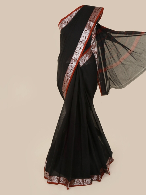 

Pothys Black Solid Pure Cotton Saree