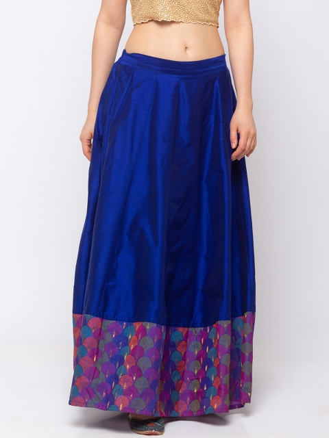 

Ethnicity Women Blue & Purple Printed Flared Maxi Skirt
